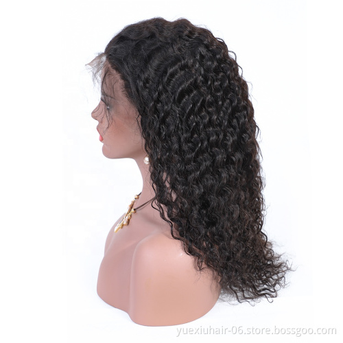 4*4 Human Lace Closure Wig Brazilian Virgin Human Hair Lace Wigs With Baby Hair Deep Wave